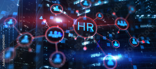 HR management. Human Resources. Recruitment business network concept. Group of teamwork