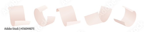 Set of paper of different shapes. Vector illustration.