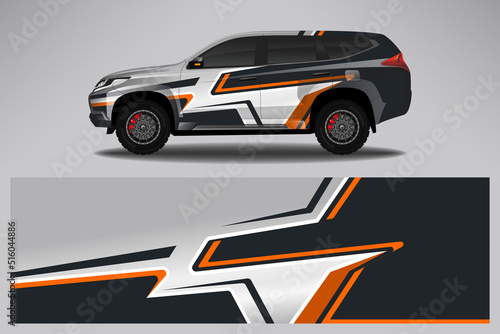 Car wrap decal design vector, custom livery race rally car vehicle sticker and tinting.