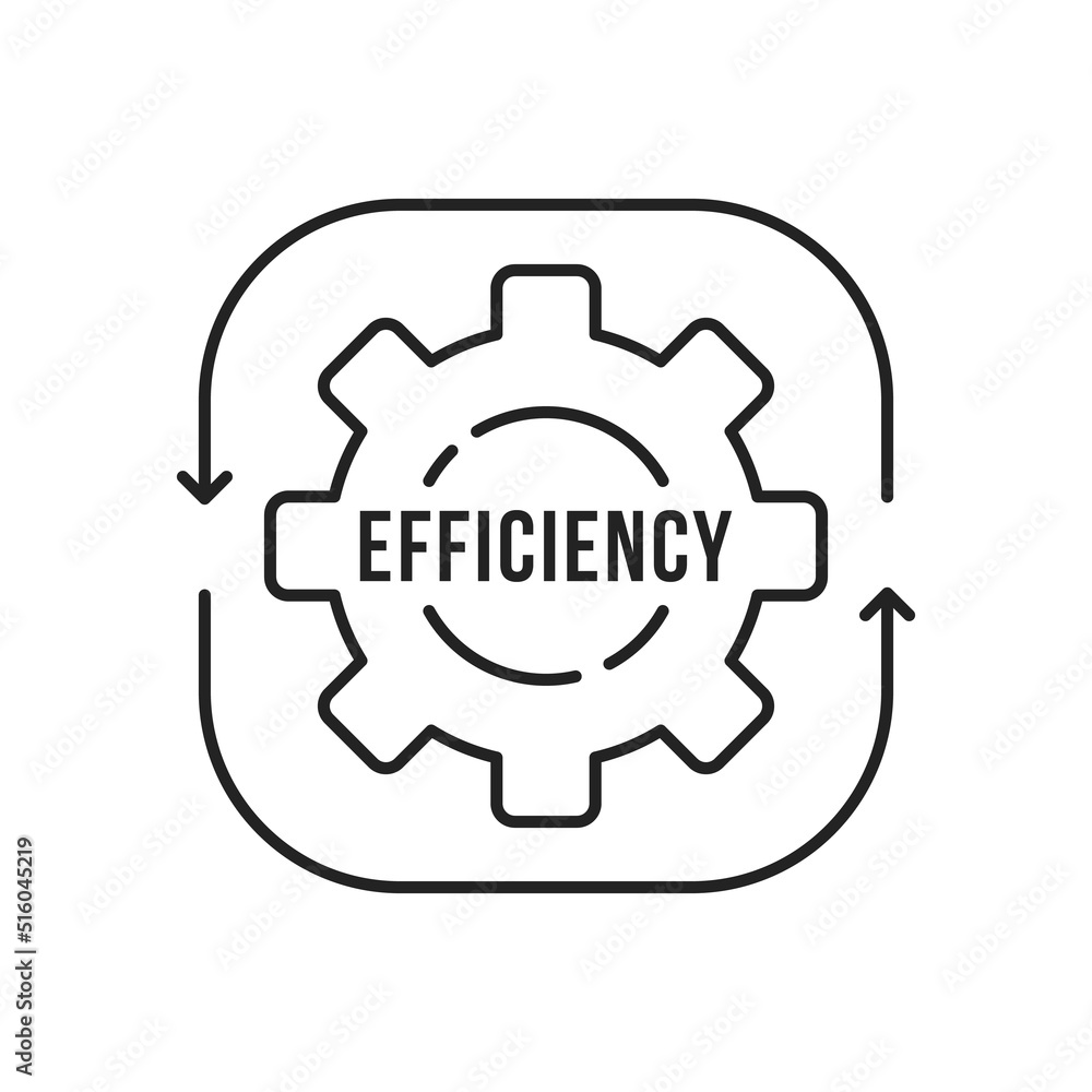 thin line rotating gearwheel like efficiency icon thin line rotating gearwheel like efficiency icon