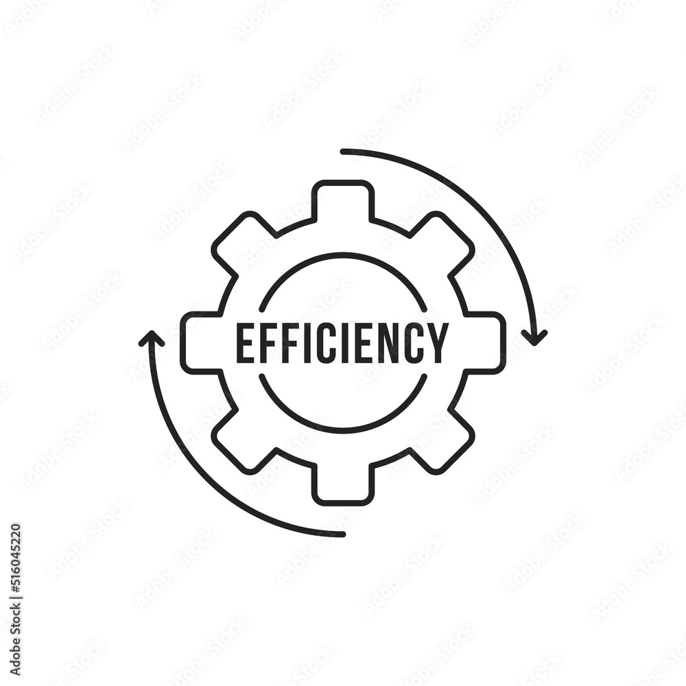 efficiency icon like thin line rotating gear