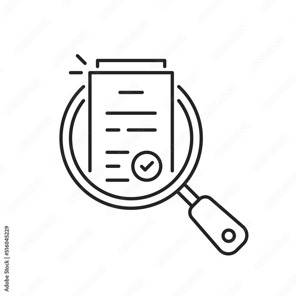 review thin line icon like assesment or audit Stock Vector | Adobe Stock
