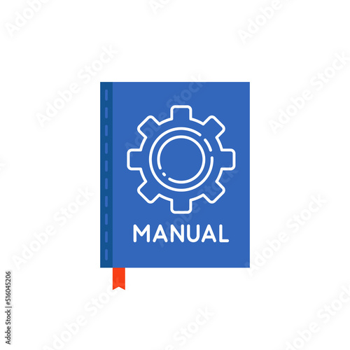 blue manual book like guidance icon