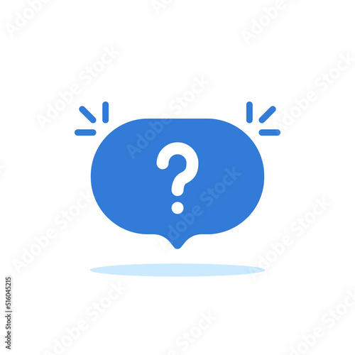 question mark on blue bubble like quiz icon