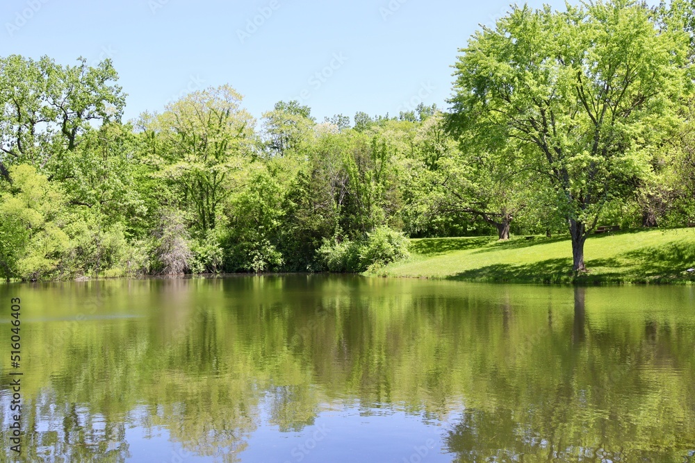 The peaceful reflecting lake in the countryside. The peaceful reflecting lake in the countryside.