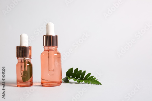 Bottles of natural serum an...