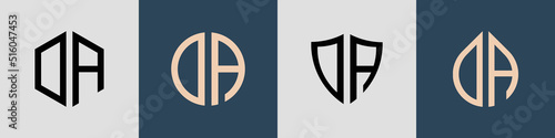 Creative simple Initial Letters DA Logo Designs Bundle.