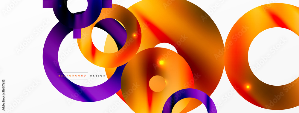 Minimal geometric abstract background. Shiny and glossy circle, line and round shapes design. Trendy techno business template for wallpaper, banner, background or landing Minimal geometric abstract background. Shiny and glossy circle, line and round shapes design. Trendy techno business template for wallpaper, banner, background or landing