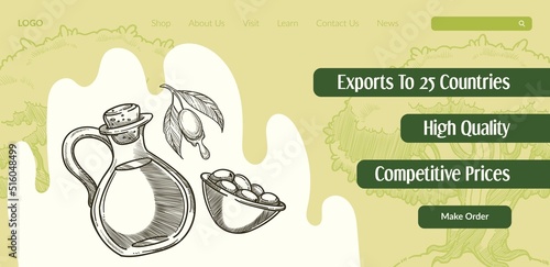 High quality of olive oil product, website page