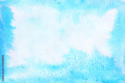 blue watercolor background paper texture vignetting frame © kichigin19