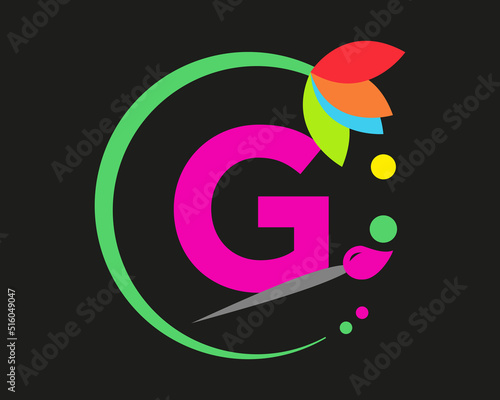 Q Letter Logo Design multiple Color with Round Frame.