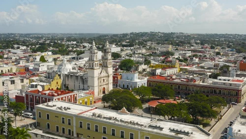 Aerial view of Campeche downtown on a sunny day photo