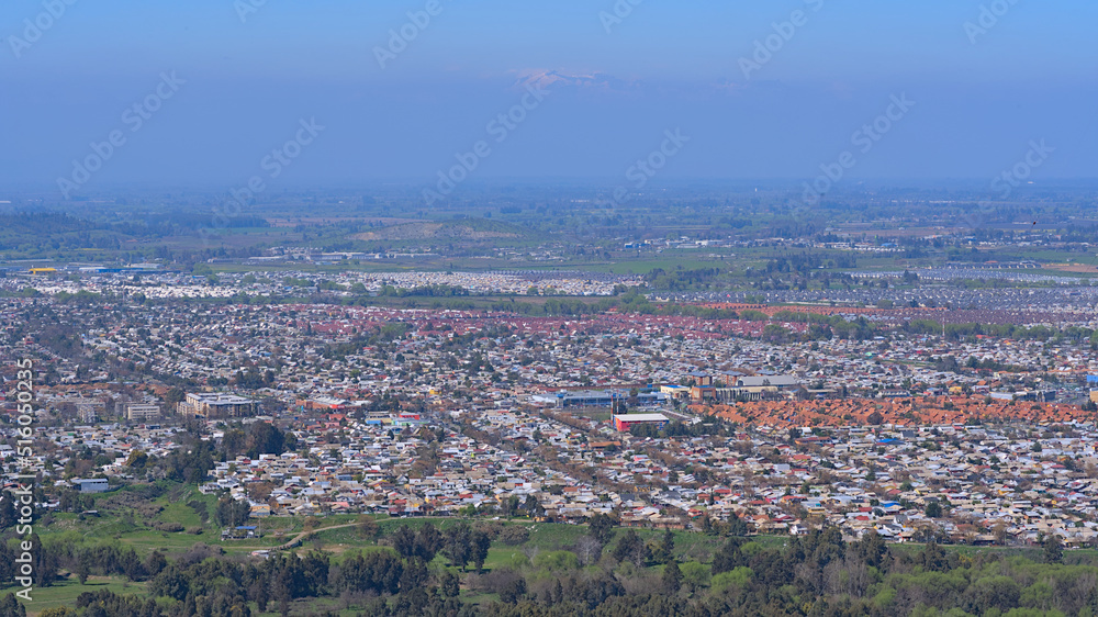 view of the city of Talca from the hill, Chile