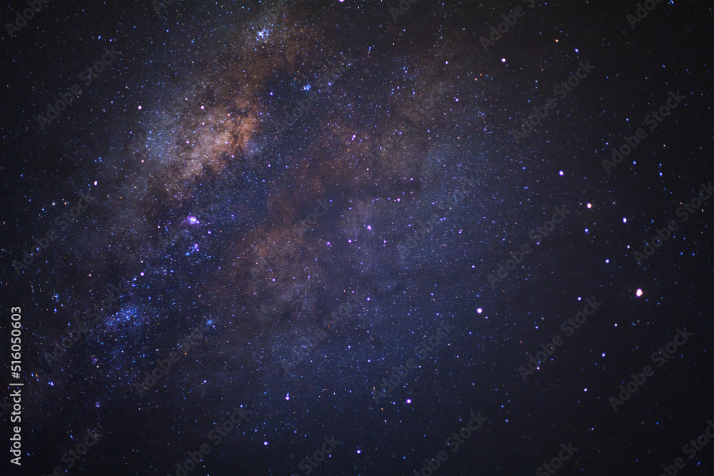 milky way galaxy and space dust in the universe, Long exposure photograph, with grain. milky way galaxy and space dust in the universe, Long exposure photograph, with grain.