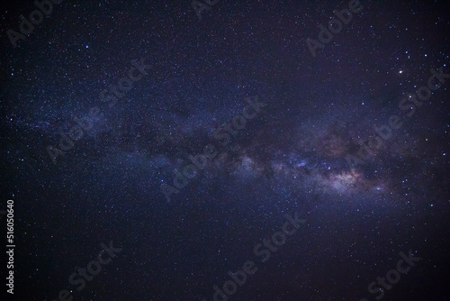 milky way galaxy and space dust in the universe  Long exposure photograph  with grain.