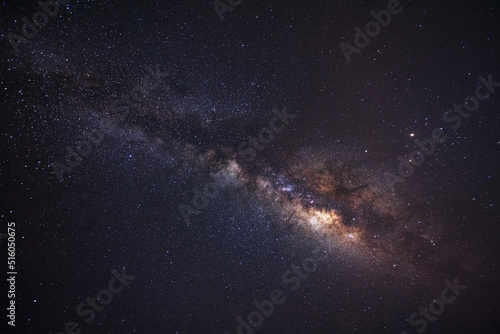 milky way galaxy and space dust in the universe, Long exposure photograph, with grain.