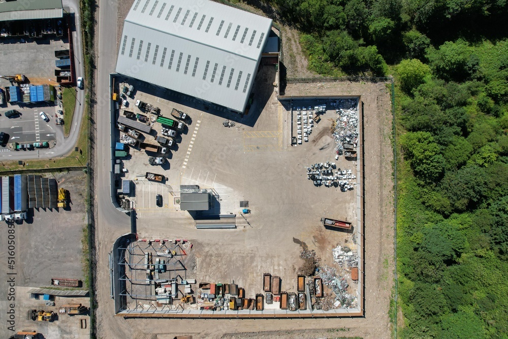 Φωτογραφία aerial drone above view of a large industrial estate UK.