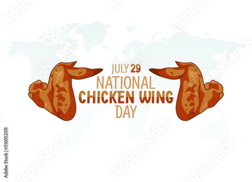 vector graphic of national chicken wing day good for national chicken wing day celebration. flat design. flyer design.flat illustration.