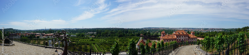 A panorama of Trojsky zamek palace and museum in Prague