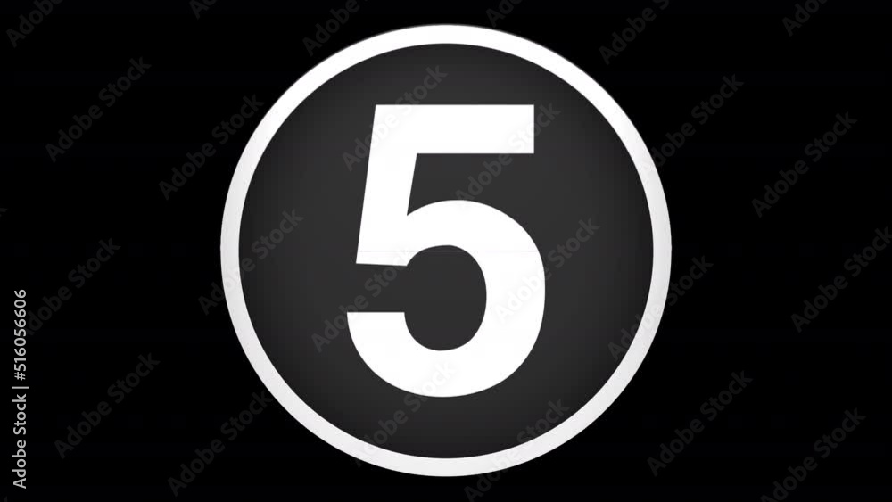 Flip circle number 5 on alpha channel background. Flip circle number 5 on alpha channel background.