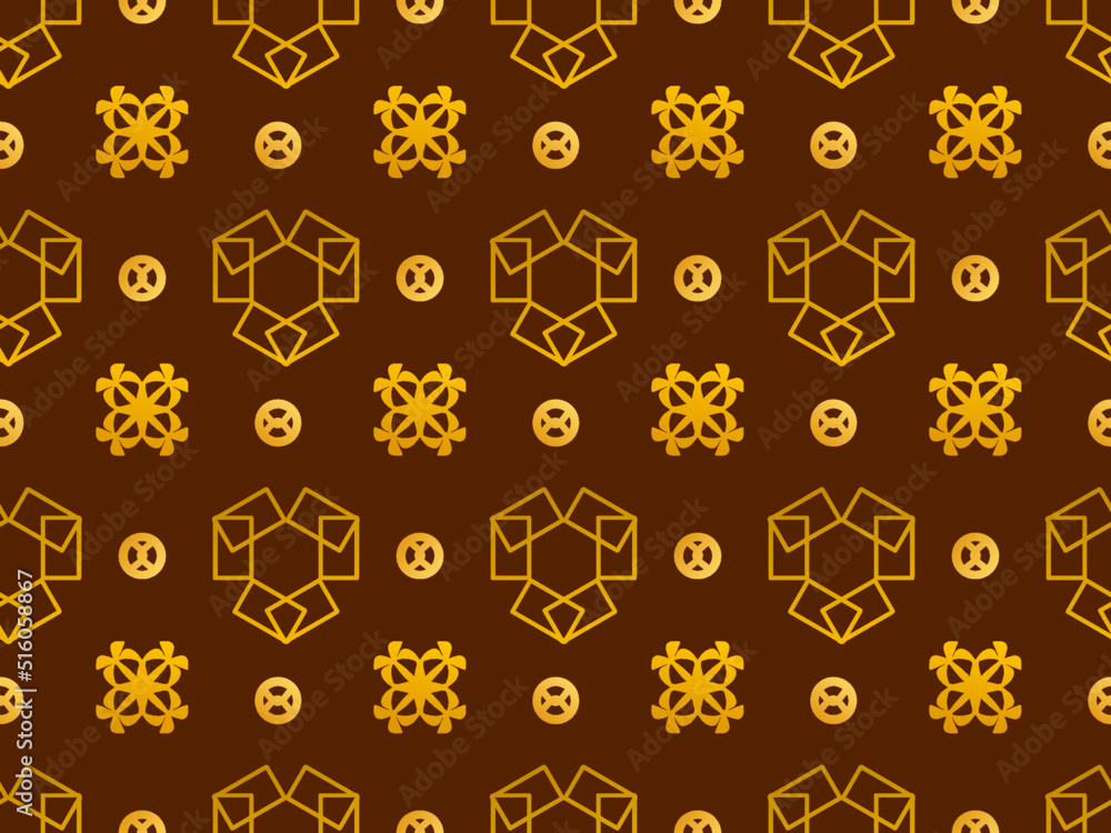 Geometric Seamless Pattern with Tribal Shape. Designed in Ikat, Boho, Aztec, Folk, Motif, Thai, Luxury Arabic Style. Ideal for Fabric Garment, tiles, Wallpaper. Vector Illustration