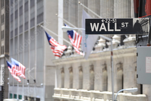 Street boad, Wall St. New York Stock Exchange.