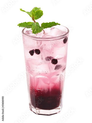 Mix berry soda, Isolated on white background.