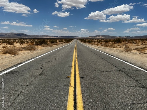 Schilderij op canvas road in the desert