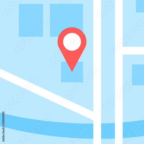Point on the map icon. Concept of online cards in linear style.