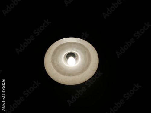 close up of a bulb lamp in the dark