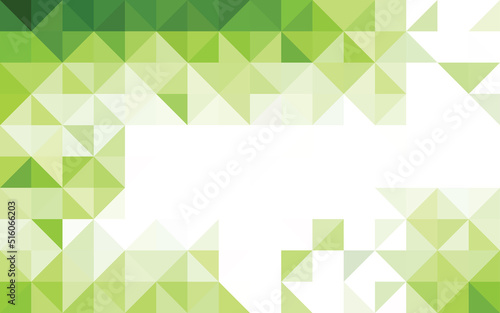 Abstract geometry triangle green mosaic texture background pattern.