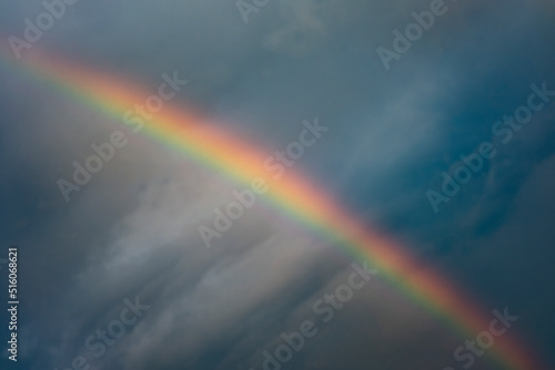 rainbow in the cloudy sky