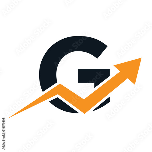 Letter G Financial Logo. Finance and Financial Investment Development Logo Template Concept with Business Growth Arrow