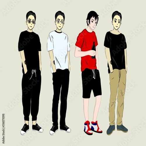 Outfit Fashion Style Character vector illustration art