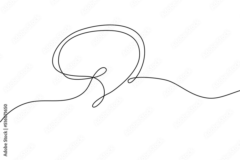 Speech bubble continuous line drawing. Black isolated linear template. Comic Doodle concept design art. Outline simple border for social media, web sites, dialog chat. Vector illustration. Speech bubble continuous line drawing. Black isolated linear template. Comic Doodle concept design art. Outline simple border for social media, web sites, dialog chat. Vector illustration.