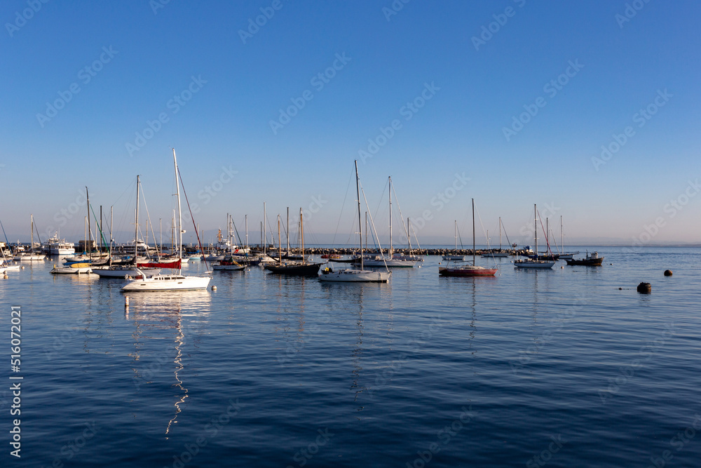 A view on the marina with boats