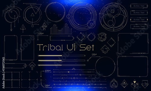 Obraz na płótnie Set of Tribal User Interface Elements