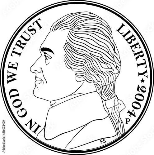 american dollar 2004  line art handmade silhouette