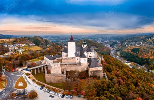 Burg Forchtenstein castle, Austria, Europe, aerial drone photo.