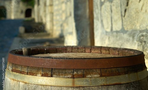 Wallpaper Mural Old, rustic wine barrel outdoor in front of wine cellar Torontodigital.ca