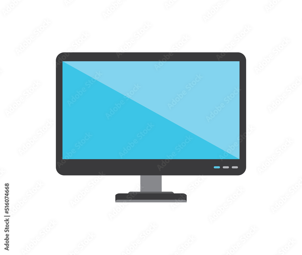 Modern Desktop Monitor Isolated Glossy Display Stand Digital Computer Technology Flat Icon Clip Art Illustration Modern Desktop Monitor Isolated Glossy Display Stand Digital Computer Technology Flat Icon Clip Art Illustration