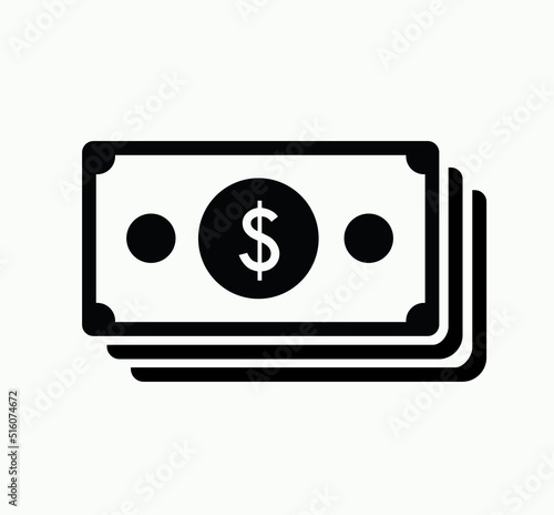 Stack Dollar Bill Note Icon Illustration Line Art Cash Money Payment Business Currency Finance Banking Asset