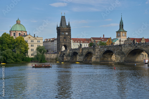 Charles Bridge and Vltava river in Prague