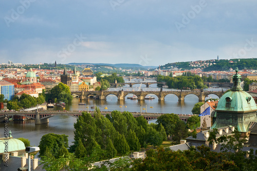Photography Panoramic view of the river Vltava in Prague