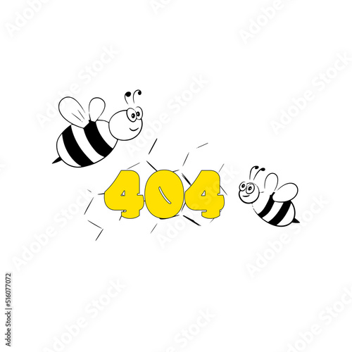 404 error, page, not found, system, updates, downloads, operations, installers. System maintenance. flat vector illustration of modern character design. For web landing page. Bee