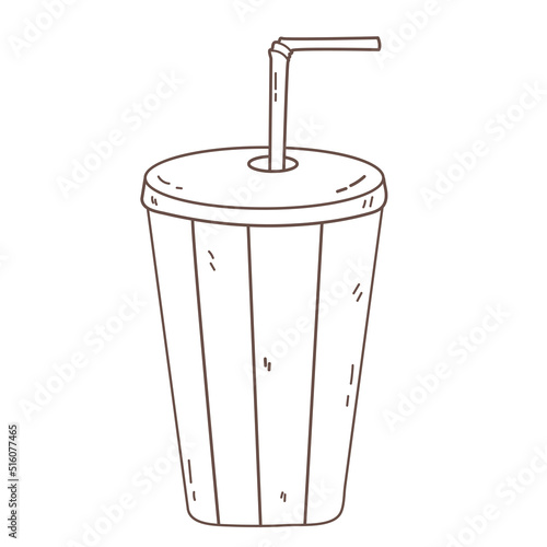 cocktail with straw doodle