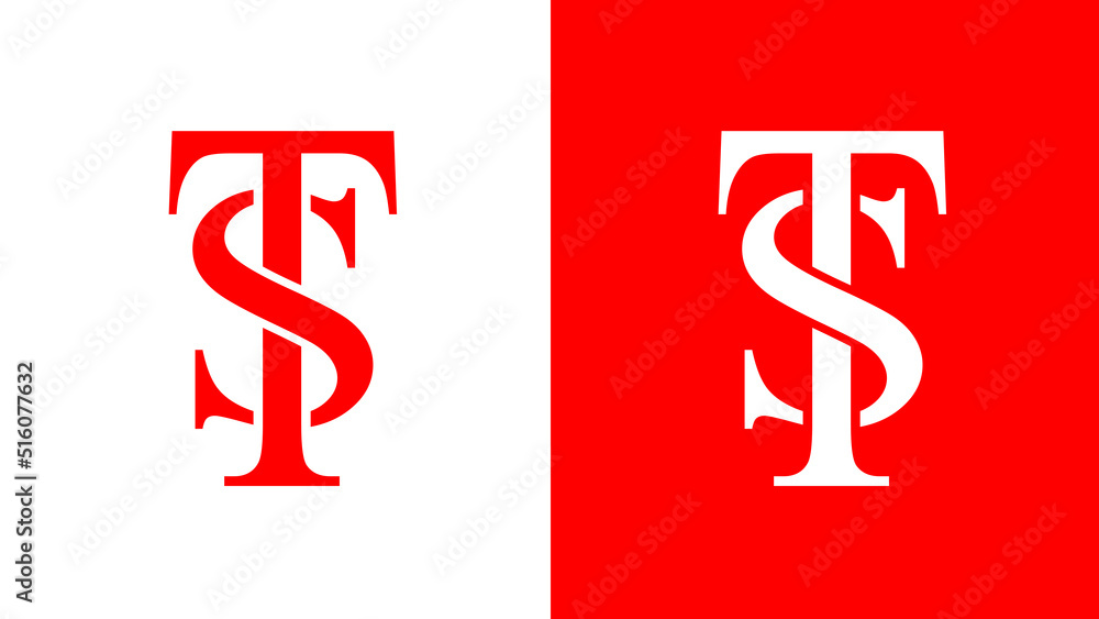 Fototapeta premium Creative logo TS or ST initial letter combination monogram concept