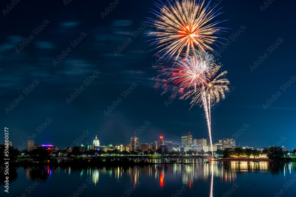 Fireworks over the City of Harrisburg