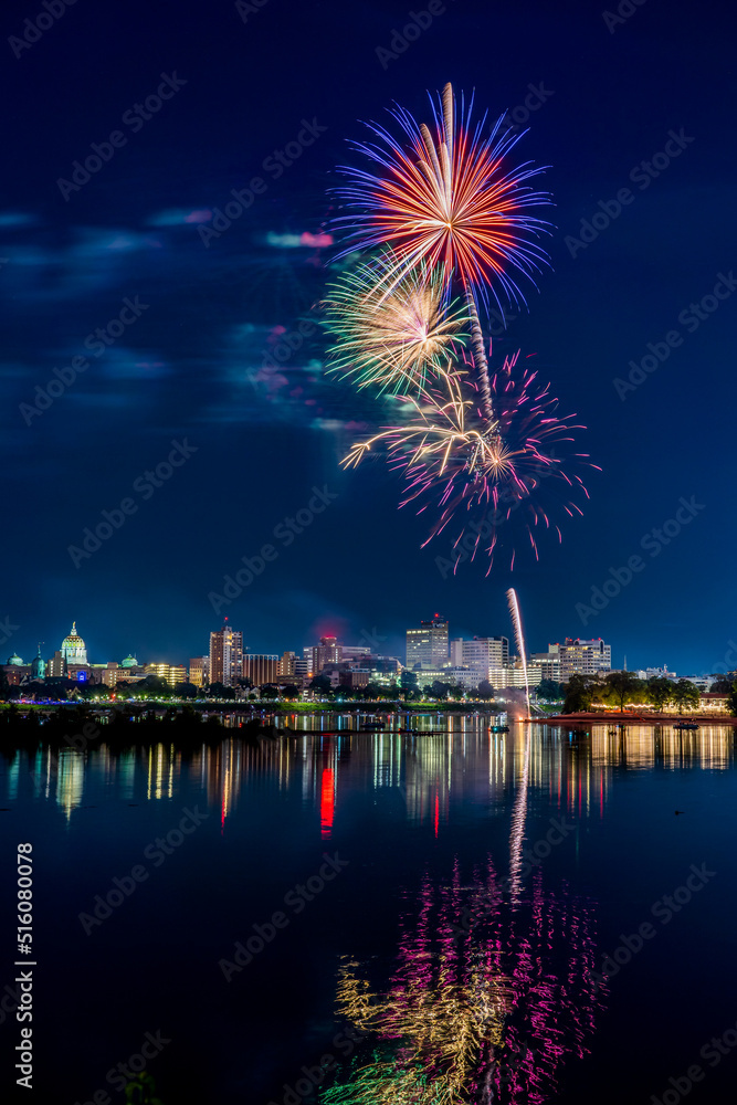 Fireworks over the City of Harrisburg