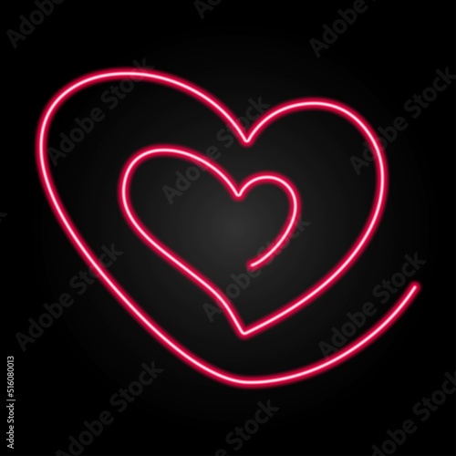 heart beat neon sign  modern glowing banner design  colorful modern design trends on black background. Vector illustration.